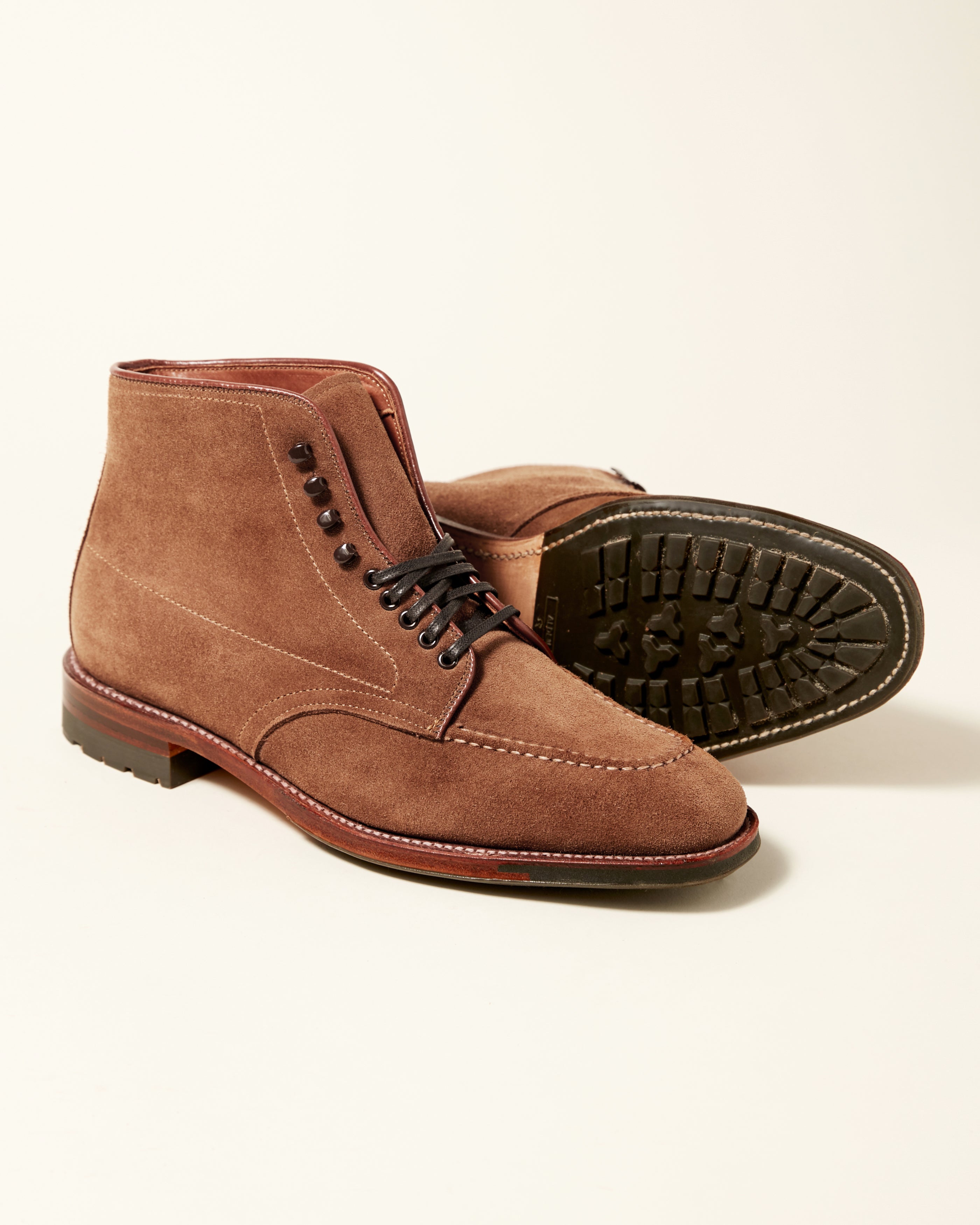 "Denny" Handsewn Indy Boot in Snuff Suede, Plaza Last