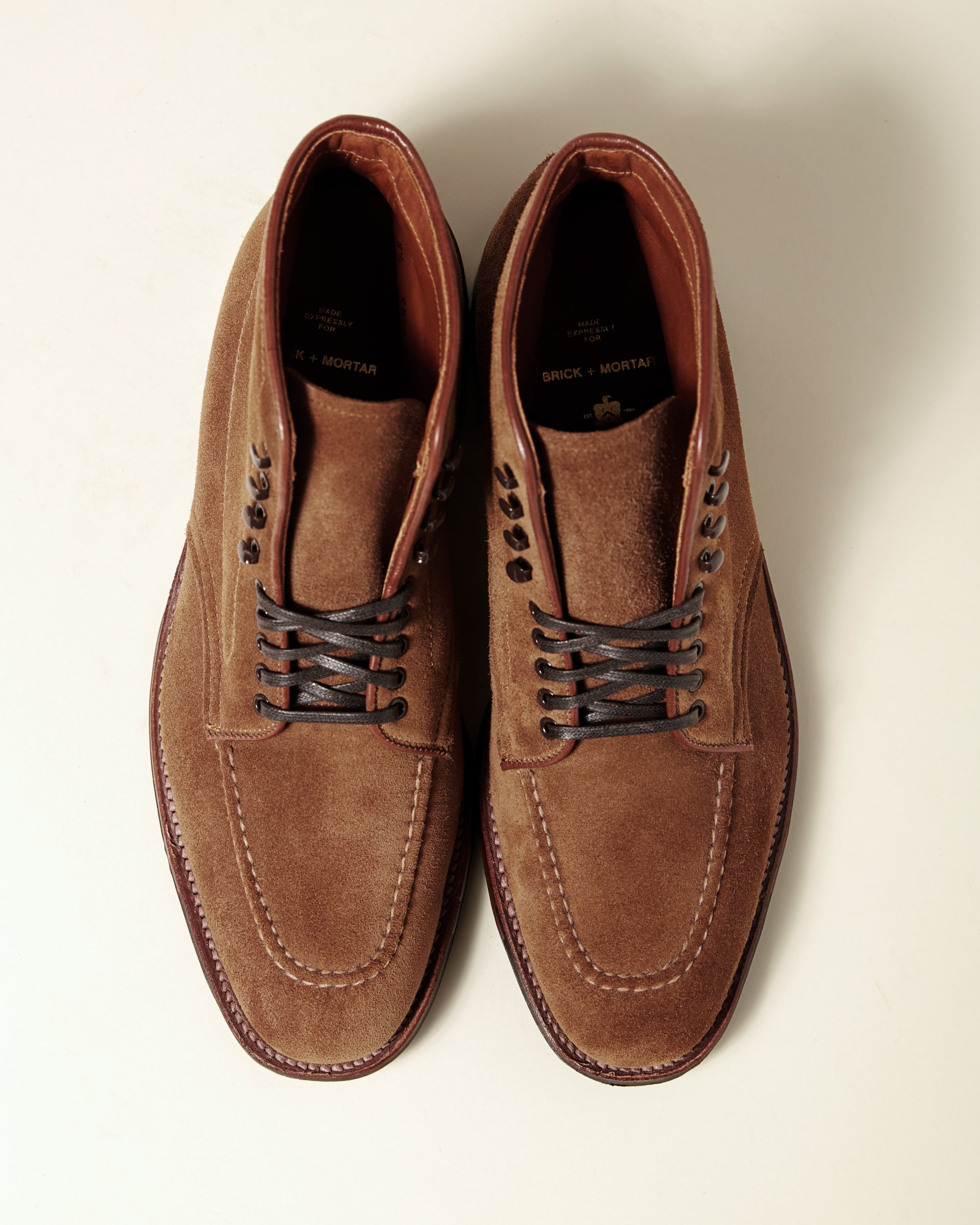 "Denny" Handsewn Indy Boot in Snuff Suede, Plaza Last