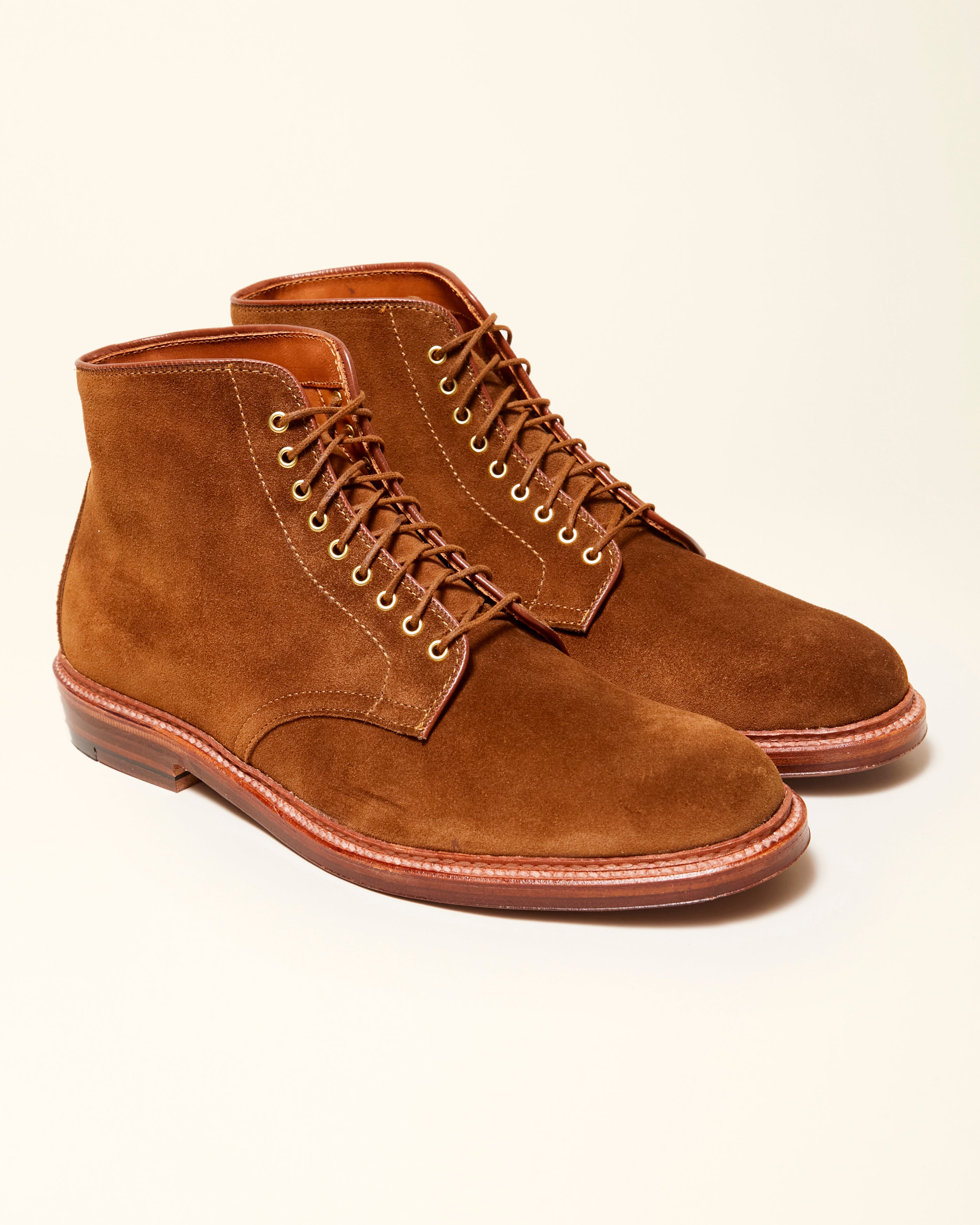 "Sullivan" Plain Toe Boot in Snuff Suede, Barrie Last