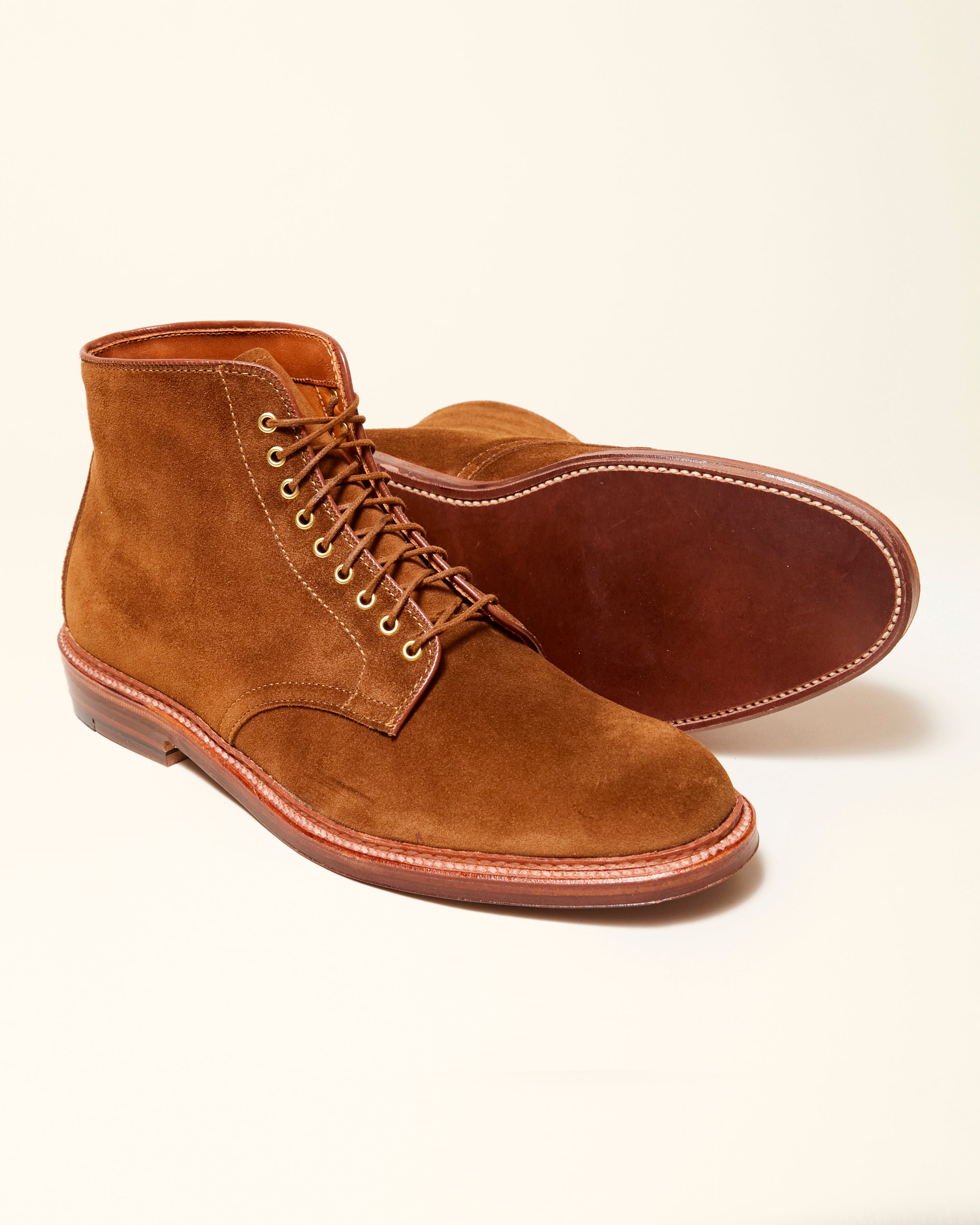 "Sullivan" Plain Toe Boot in Snuff Suede, Barrie Last