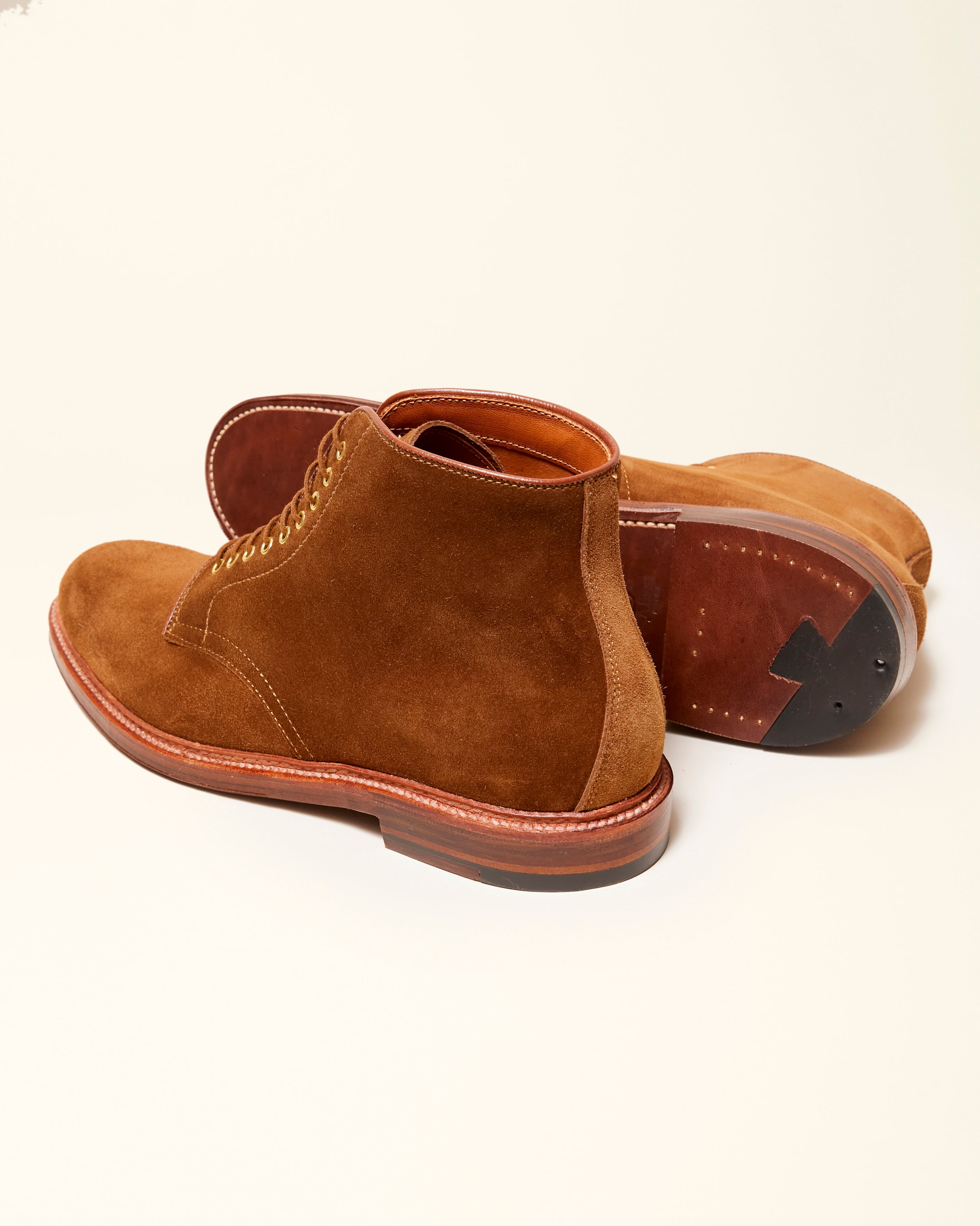 "Sullivan" Plain Toe Boot in Snuff Suede, Barrie Last