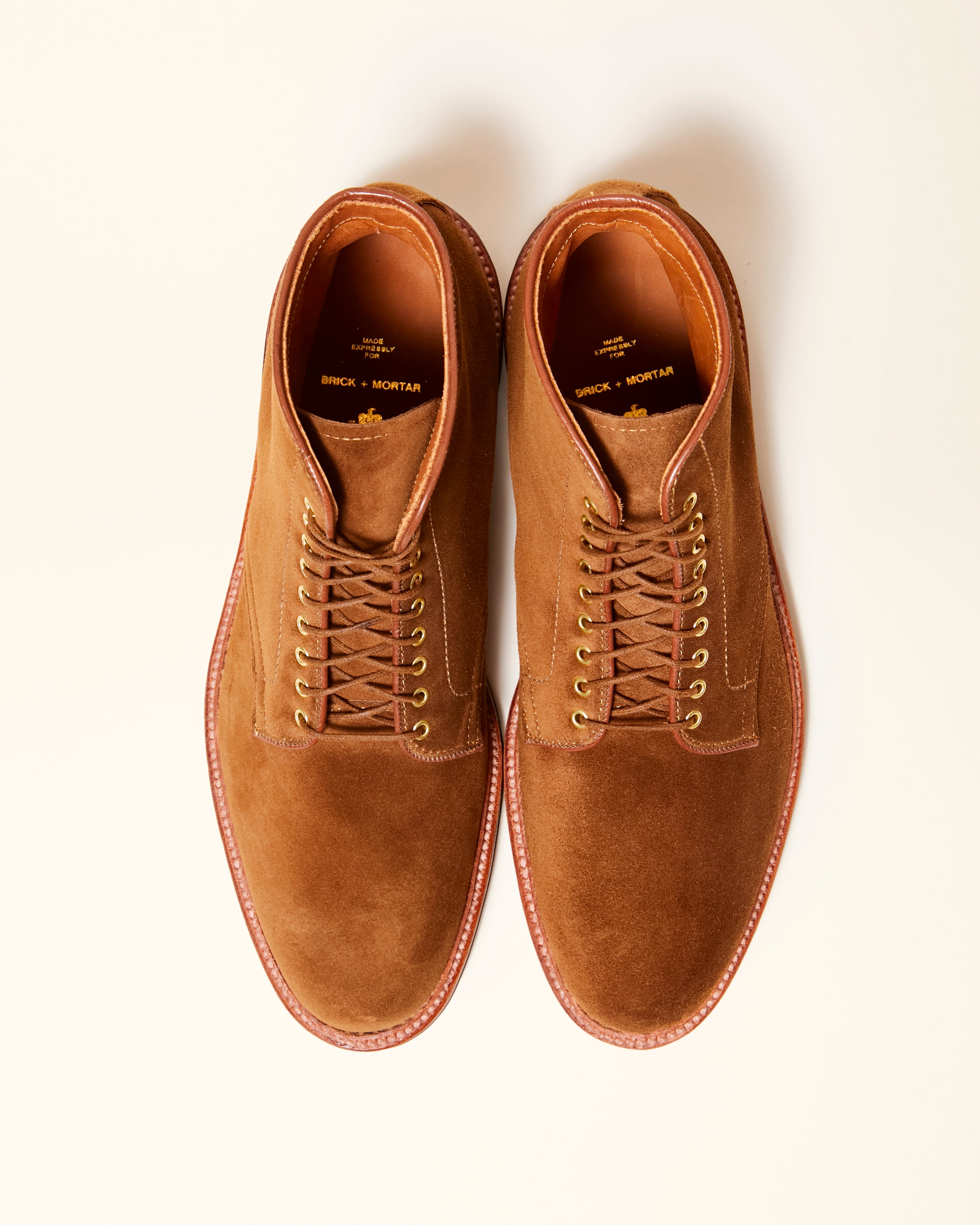 "Sullivan" Plain Toe Boot in Snuff Suede, Barrie Last