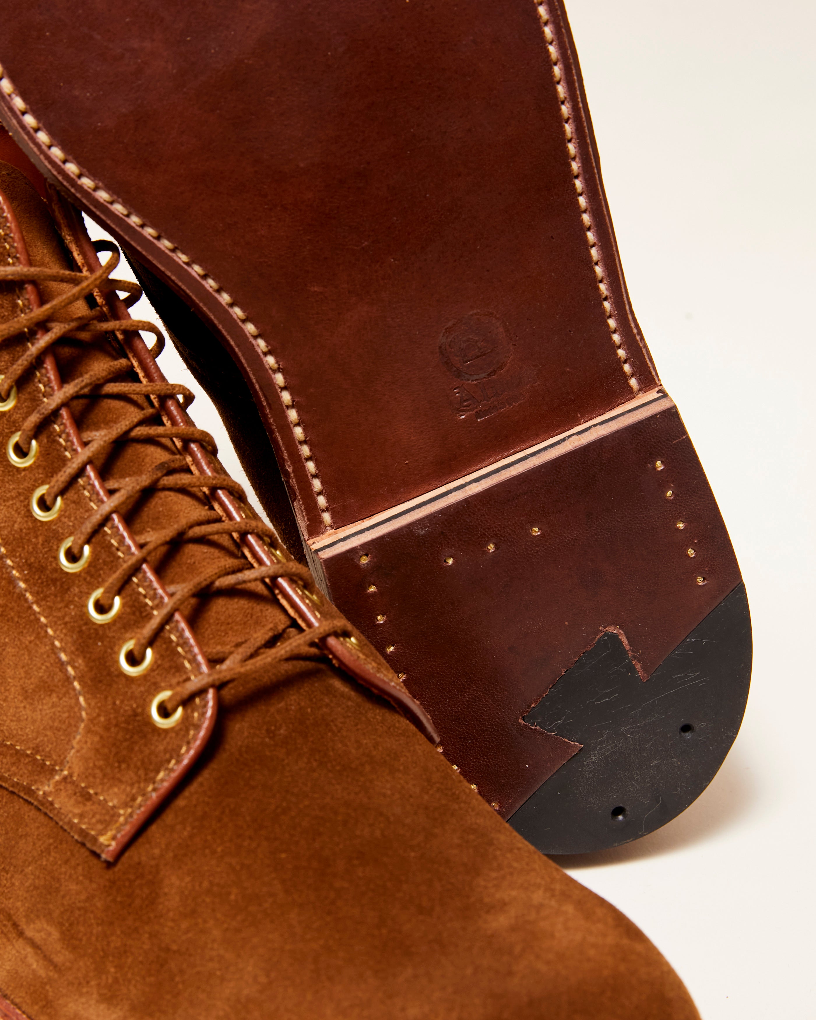 "Sullivan" Plain Toe Boot in Snuff Suede, Barrie Last